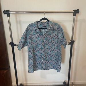 Daniel Cremieux Teal Paisley Button Down Shirt